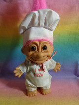 Vintage Russ Berrie Pizza Chef Baker Troll Doll Pink Hair - as is - £3.95 GBP