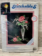 Vintage Rose Perfection Kit Frame 72148 Dimensions Stitchables Crewel 8&quot;x10&quot; NEW - £8.95 GBP