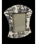 Toile Picture Frame Photo Photograph 5x7 Black Ivory White Fabric French... - $16.69