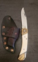 Vintage Bear Hunter LB-5 Solingen Stainless 440 Folding Pocket Knife Sheath - $14.85