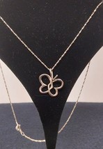 Sterling Silver Butterfly Heart Pendant with 18 &quot; .925 Chain - £14.79 GBP