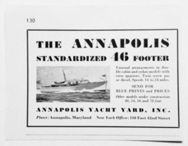 1940 Print Ad Annapolis 46&#39; Yacht Boats Made in Annapolis,MD - £6.88 GBP