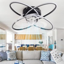 23.6In Flush Mount Bladeless Ceiling Fan With Light,Modern Low Profile Ceiling - £62.50 GBP