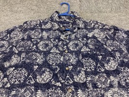 John Ashford Shirt Mens Large Geometric Blue - $14.84