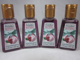 4 Bath &amp; Body Works PocketBac Hand Sanitizer Raspberry Meringue - £15.79 GBP