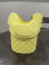 Vtg Department 56 Hen On Nest Yellow Canister Cookie Flower Pot Jar Japan - $118.79