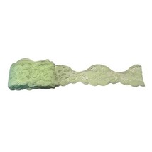 Mint Green Scalloped Lingerie Floral Lace Trim Roll 2” Wide 4.5 Yards Vi... - $15.04