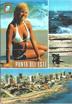 Punta Del Este Postcard Bikini Blond Beach Girl Posted city - £5.86 GBP