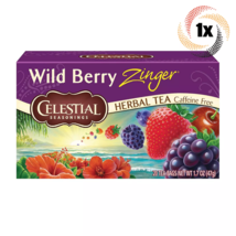 1x Box Celestial Seasonings Wild Berry Zinger Herbal Tea | 20 Bag Each | 1.7oz - £9.09 GBP