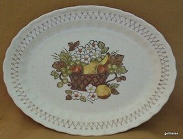 Vintage Mid Century Metlox Vernonware Oval Serving Platter 12&quot;  Fruit Basket - £13.23 GBP