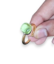 Pomellato Ring Peridot Gemstone Ring 925 Sterling With Gold Plating Ring For Her - £47.51 GBP