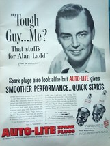 Alan Ladd For Auto-Lite spark Plugs Magazine Print Art Advertisement 1953 - £5.39 GBP