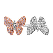 1.13ct Natural 6pp Fancy Pink Diamonds Engagement Ring 18K Gold Butterfly - £1,930.32 GBP