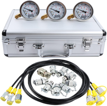 Hydraulic Gauge Test Kit Used for Excavators, 11 Couplings, 3 59 Inch Lo... - $132.98