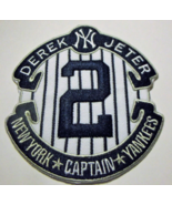 New York Yankees Derek Jeter 2~NY Embroidered PATCH~3 7/8" x 3 1/2"~Iron On~MLB - $4.85