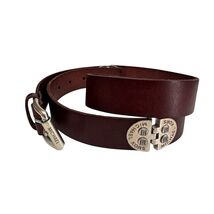 Michael Kors Vintage Full Grain Leather Brown Concho Men’s Belt Large We... - $25.43