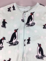 Nick &amp; Nora S Penguins Green One Piece Fleece Pajamas Sleeper Union Suit - £23.45 GBP