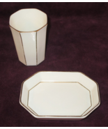 Shozan Ceramic Porcelain Soap Dish &amp; Water Cup Made in Japan - $26.90 CAD