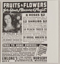 1942 Print Ad Fruits &amp; Flowers Nursery Shrubs,Trees Emlong&#39;s Stevensville,MI - £6.29 GBP
