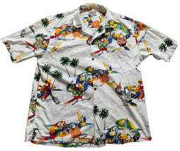 Pacific Legend Hawaiian Shirt Drunk Birds Parrots &amp; Toucans Beer &amp; Margs... - £29.81 GBP