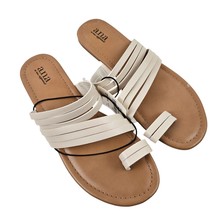 Ana Sandals Womens Size 8.5M Cream Strappy Flat Synthetic Upper Shoes NWT - $20.79