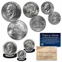 1976 Bicentennial Set Genuine JFK Half Dollar / IKE Dollar / Quarter 3-Coin Set - £11.17 GBP