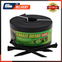 Terrace Board 5 in. x 40 ft. Black Landscape Lawn Edging with Stakes - £28.18 GBP