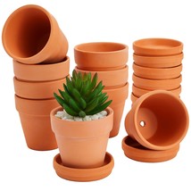 9-Pack Terracotta Pots With Saucers, Flower Planters With Drainage Holes, 3&quot; - £38.35 GBP