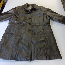 Brown Leather Jacket Women's Size 2XL Excelled Collection Classy Buttons Pockets image 14