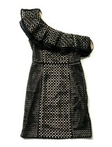 NWT J.Crew Collection One Shoulder in Black Eyelet Lace Nude Line Ruffle Dress 0 - £31.05 GBP