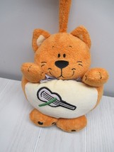 Kids II plush orange kitty cat cream tummy violin musical hanging crib p... - $24.74