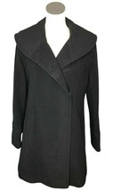 Orvis Womens 10 Wool Blend Swing Coat Jacket Black Portrait Collar Mid Length - £41.56 GBP