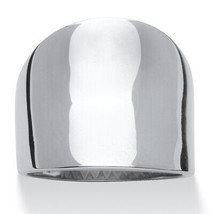 PalmBeach Jewelry Stainless Steel Concave Cigar Band Ring - £20.68 GBP