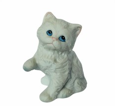 Cat Kitten figurine vtg kitty sculpture Homco milk white home interior gift paw - £15.45 GBP