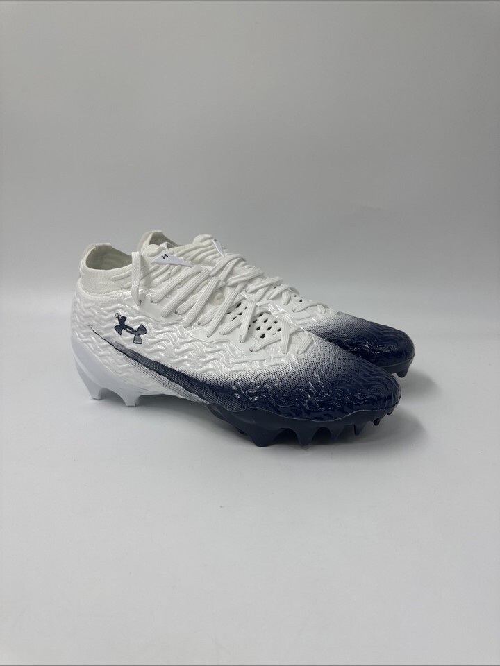 Under Armour SPOTLIGHT PRO Mid White Blue 3028200-109 Men’s Size 8.5 - $109.99
