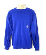 Vtg Tommy Hilfiger CREST Logo M Lambswool WOOL Blend POCKET Sweater ROYA... - $31.67