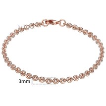 Bracelets for Women Men 585 Rose Gold Curb Snail Link Chain Woman Bracelets Hot  - $10.79