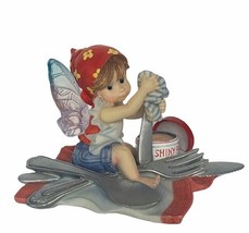 My Little Kitchen Fairies figurine Enesco fairy pixie elf gift Shiny silverware - £46.56 GBP