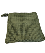Large Green Tunisian Crochet Potholder - £11.81 GBP