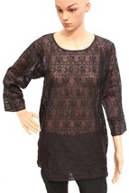 Isabel Marant Etoile Womens Black Alegra Cotton Embroidered Tunic Top Size M 38 - £42.57 GBP