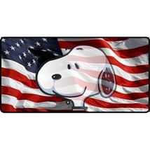 SNOOPY USA FLAG USA MADE LICENSE PLATE - $29.99