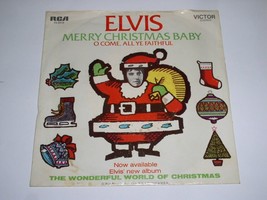 Elvis Presley Merry Christmas Baby 45 RPM Picture Sleeve RCA Orange Label 0572 - £118.02 GBP