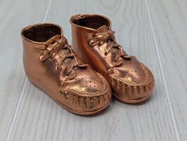 Vintage bronze copper dipped coated baby shoes READ - $14.84