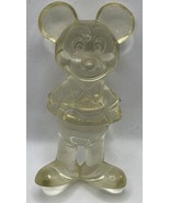 Vintage Hard Plastic Clear Mickey Mouse Disney Figurine 3” - £11.05 GBP