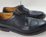 Vtg Royal Imperial Florsheim Black Leather Longwing Brogue Shoes V Cleat... - $79.20