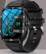 Military Smartwatch 55 mm Black Case Black Silicone Watch for Men - $25.11