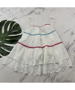 Victorias Secret Vintage Y2k Babydoll Peasant Top Size XS White Tiered Lace - $39.25 CAD