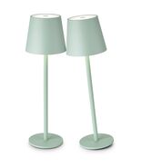 2 Pk Cordless Lamp IP54 Waterproof Rechargeable Battery Desk Lamp Matcha... - $29.69