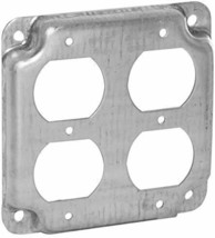Hubbell-Raco 907C 2 Duplex Receptacles 4-Inch Square Exposed Work Cover ... - £10.15 GBP