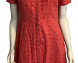 Preston &amp; York Women&#39;s Eyelet Short Sleeve Shirt Dress Coral Size 10 - $47.49